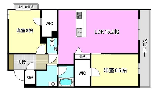 シャーメゾングランレーヴ(2LDK/3階)の間取り写真