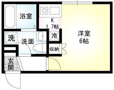 ソレイユ藤沢(ワンルーム/2階)の間取り写真