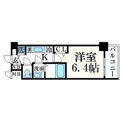 プレサンス心斎橋ブライト(1K/7階)の間取り写真