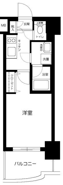 グリフィン川崎・西口参番館(1K/4階)の間取り写真