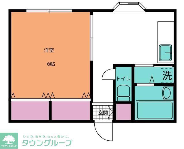 ハイツ高砂(1K/3階)の間取り写真