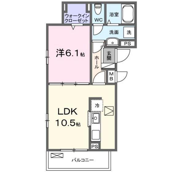 アーバンコート堀越(1LDK/1階)の間取り写真