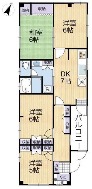 加藤ビル(4DK/3階)の間取り写真