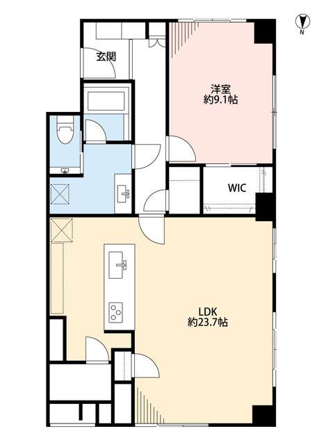 一番町パークマンション(1LDK/6階)の間取り写真