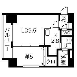S-RESIDENCE円山表参道(1LDK/5階)の間取り写真