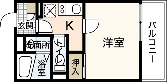 レオネクストM&H II(1K/3階)の間取り写真
