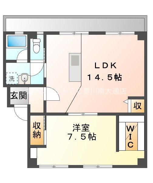 アルフィーネ東曙(1LDK/2階)の間取り写真