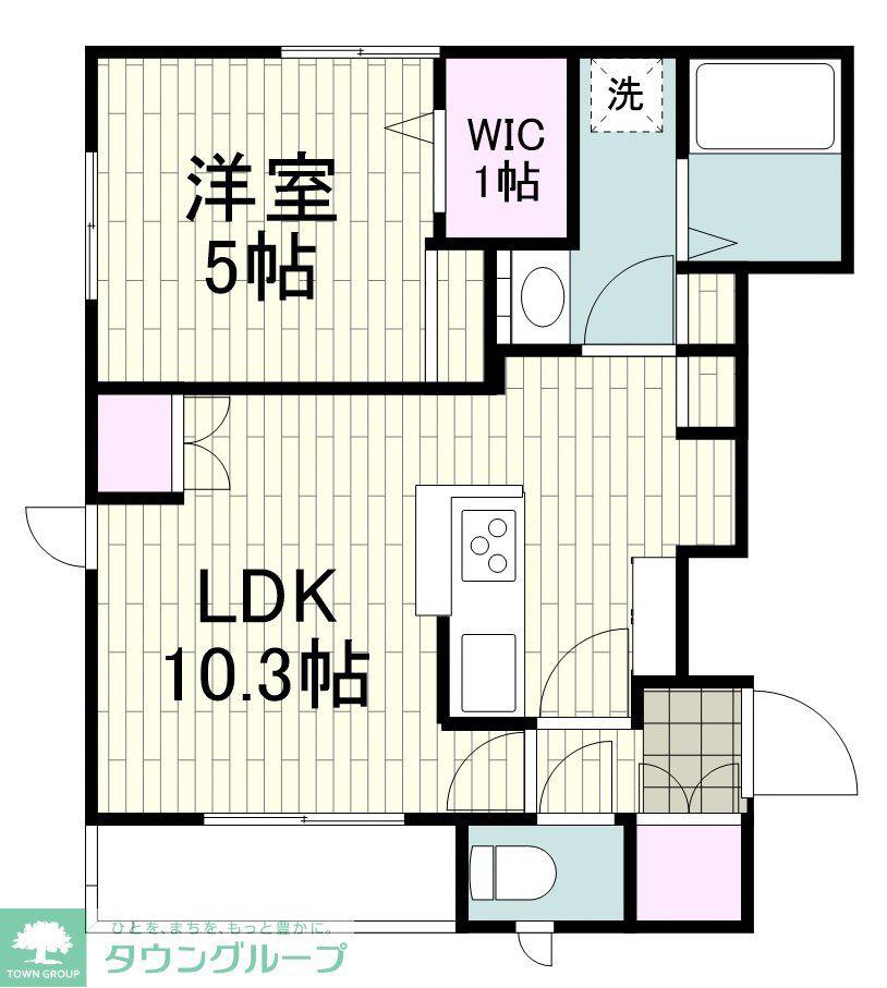 HANAMIZUKI(1LDK/3階)の間取り写真