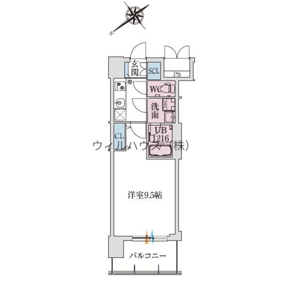 スプランディッド堺東3(1K/6階)の間取り写真
