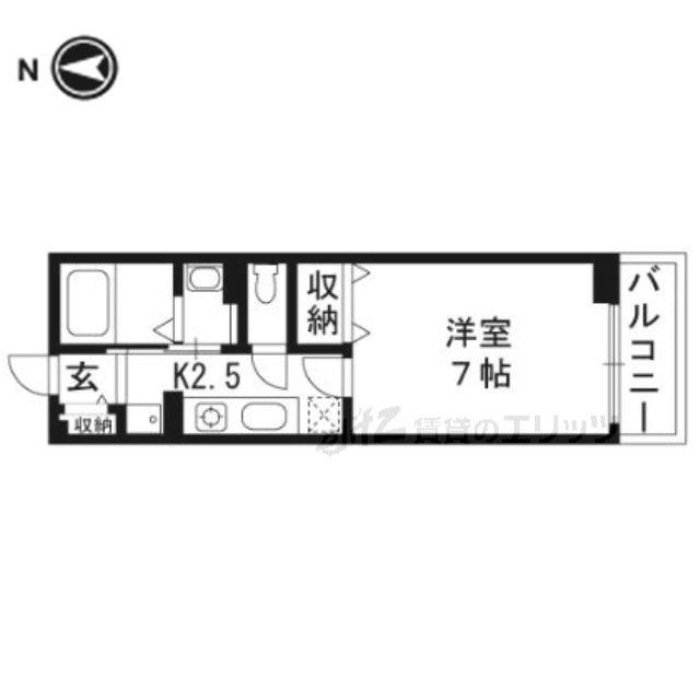 ハイツ東大手(1K/1階)の間取り写真