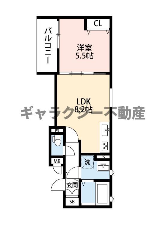クリエオーレ庄屋I(1LDK/2階)の間取り写真