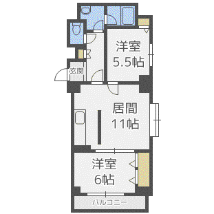 紫苑大通(2LDK/4階)の間取り写真