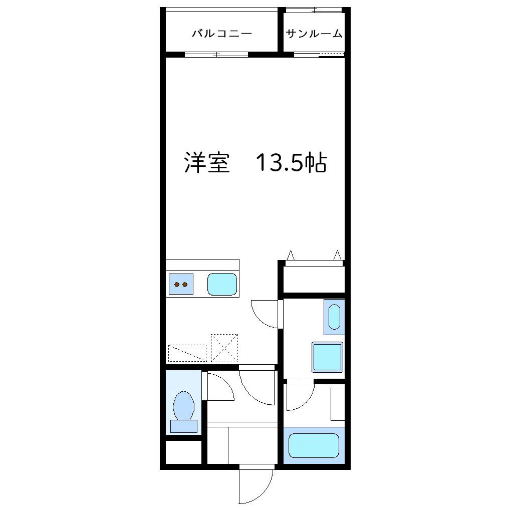 PLAZA新園町(ワンルーム/3階)の間取り写真
