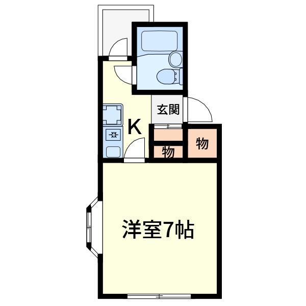 アーサー弐番館(1K/3階)の間取り写真