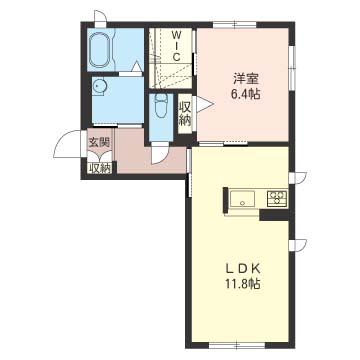 シャーメゾン ルミウス2(1LDK/1階)の間取り写真