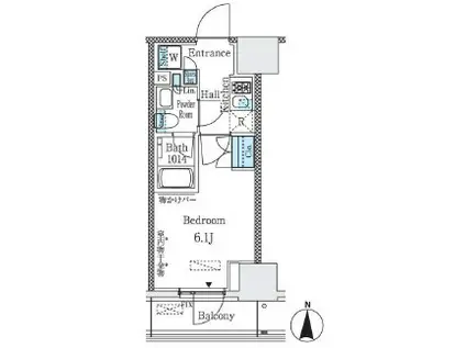 パークキューブ大井町レジデンス(1K/7階)の間取り写真