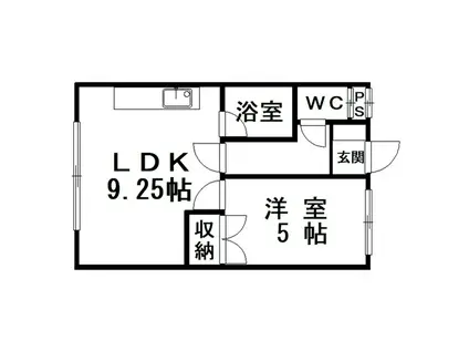 ハイツポパイ(1LDK/2階)の間取り写真