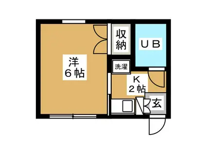 ブルーライン 蒔田駅 徒歩13分 2階建 築37年(1K/1階)の間取り写真