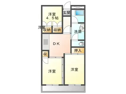 アルファ新前橋(3DK/4階)の間取り写真