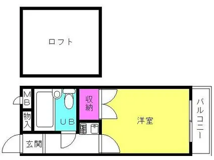 サウンドール加古川(1K/1階)の間取り写真