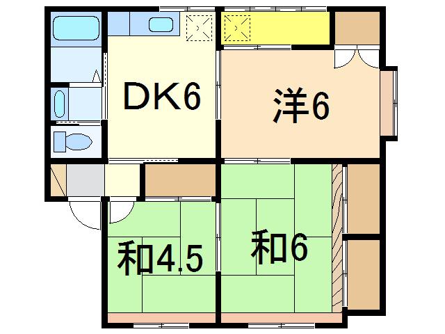 パレスA(3DK/2階)の間取り写真