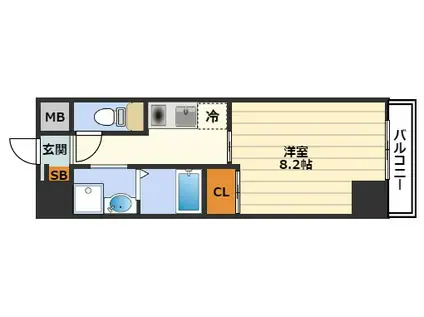 ドゥーエ本庄(1K/7階)の間取り写真