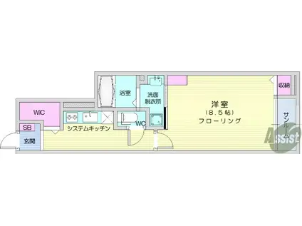 コンテ・ココ 西多賀A(1K/1階)の間取り写真