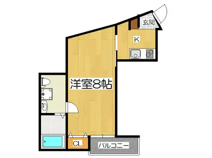GRANDCASA OYAKE(1K/1階)の間取り写真