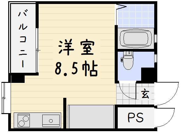 第2コーポあけみ(ワンルーム/3階)の間取り写真