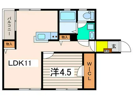 アフェリオ横浜ウエストバレイ(1LDK/3階)の間取り写真