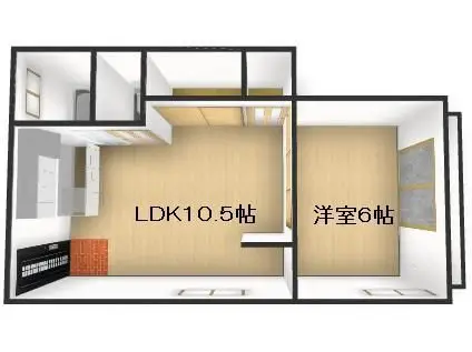 ハイツタツミA棟(1LDK/2階)の間取り写真