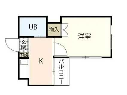 ウィング大竹(1K/3階)の間取り写真