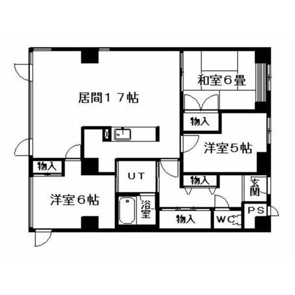 サンシティ札幌(3LDK/2階)の間取り写真