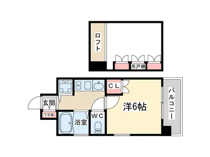 エステムコート梅田東アクアパレス(1K/4階)の間取り写真