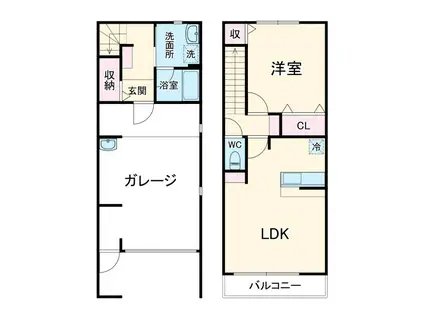 N634(1LDK/1階)の間取り写真