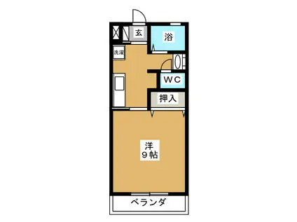 青山ハイツ(1K/1階)の間取り写真