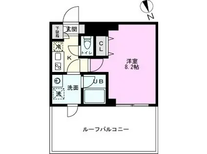 クレストコート綾瀬(1K/5階)の間取り写真