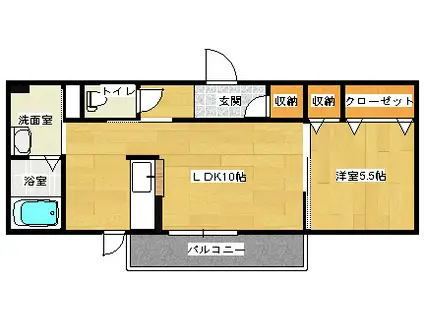 リコシェーナIII(1LDK/2階)の間取り写真
