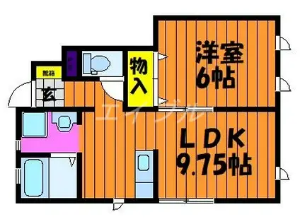 アルニコ(1LDK/1階)の間取り写真