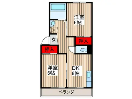 太田コーポ(2DK/2階)の間取り写真