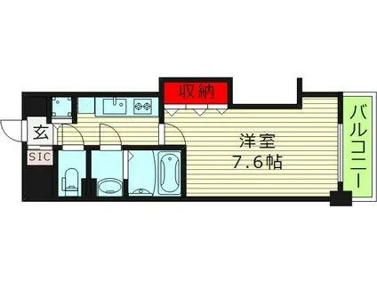 LUXE玉造II(1K/9階)の間取り写真