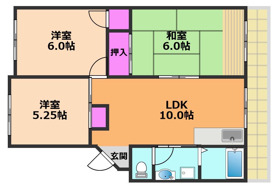 ドリームオアシス(3LDK/3階)の間取り写真
