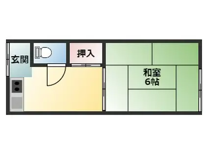 木村第3文化(ワンルーム/2階)の間取り写真