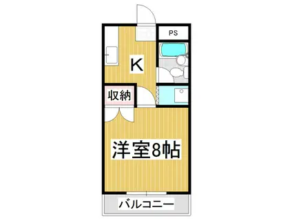 宮の前ハイツむらせ(1K/2階)の間取り写真