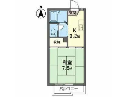 ハウディ・スライブ(1K/2階)の間取り写真