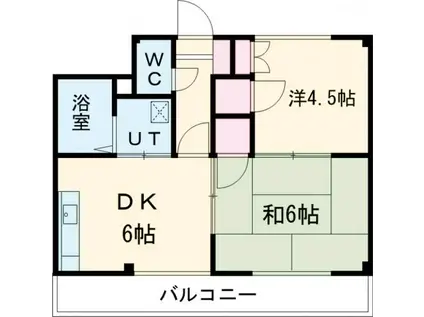 ファーストハウス(2DK/1階)の間取り写真