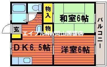 サンシティ(2DK/1階)の間取り写真