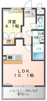 メゾン・ティアラ(1LDK/1階)の間取り写真