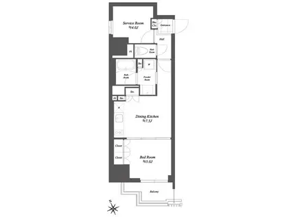 THE GATEHOUSE浅草雷門(1SDK/11階)の間取り写真