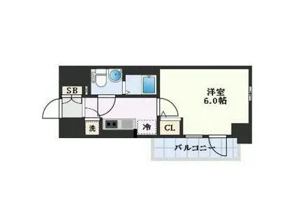 エスリード天王寺町北(1K/8階)の間取り写真